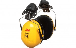 3M PELTOR Optime 98 Cap-Mount Earmuffs, Hearing Conservation, H9P3E, 10/Case