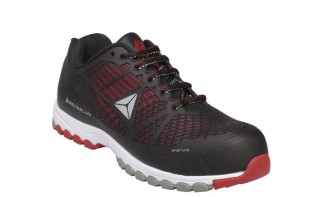 DELTA SPORT S1P SRC BLACK-RED MESH/POLYURETHANE SAFETY SHOES LOW CUT - SIZE 42
