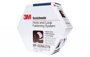 3M  Fastener MP3526N/MP3527N Hook and Loop S030 Black, 1 in x 4.9 yd 0.15 in Engaged Thickness