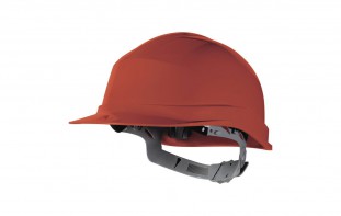 DELTAPLUS HELMET SAFETY SLOTTED RED