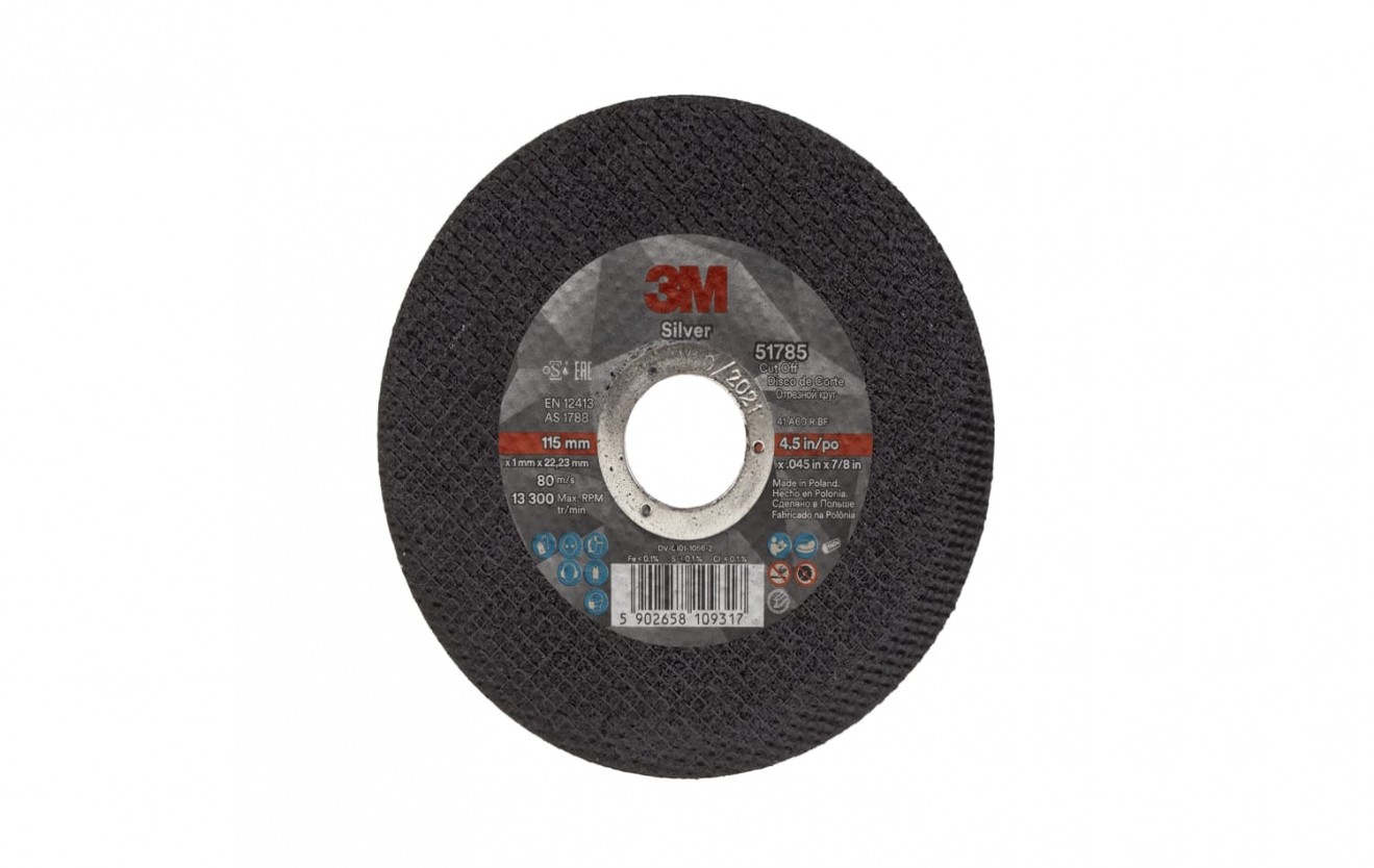 3M SILVER CUTTING DISC 115X1X22.23MM