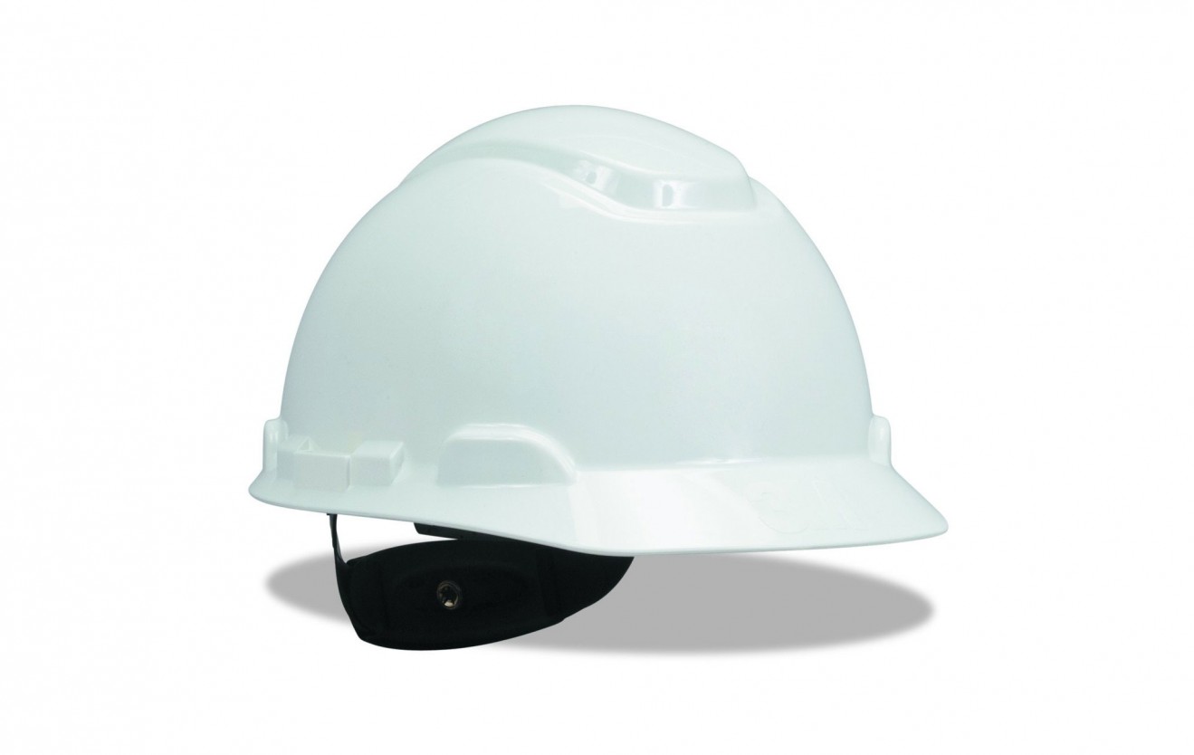 3M? Hard Hat, White 4-Point Ratchet Suspension H-701R, 20/Case