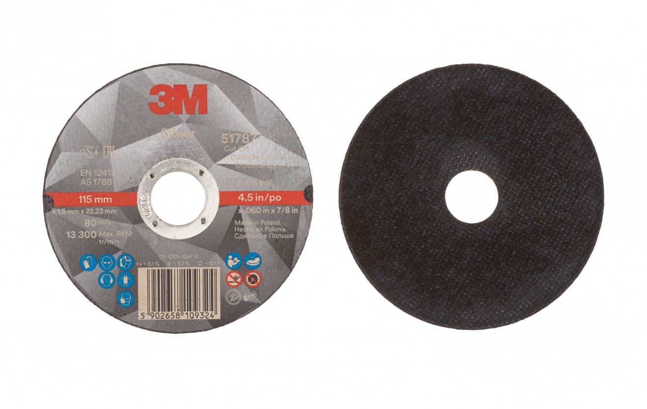 3M? Silver Cut-Off Wheel, T41, 115 mm x 1.6 mm x 22.2 mm - 51790