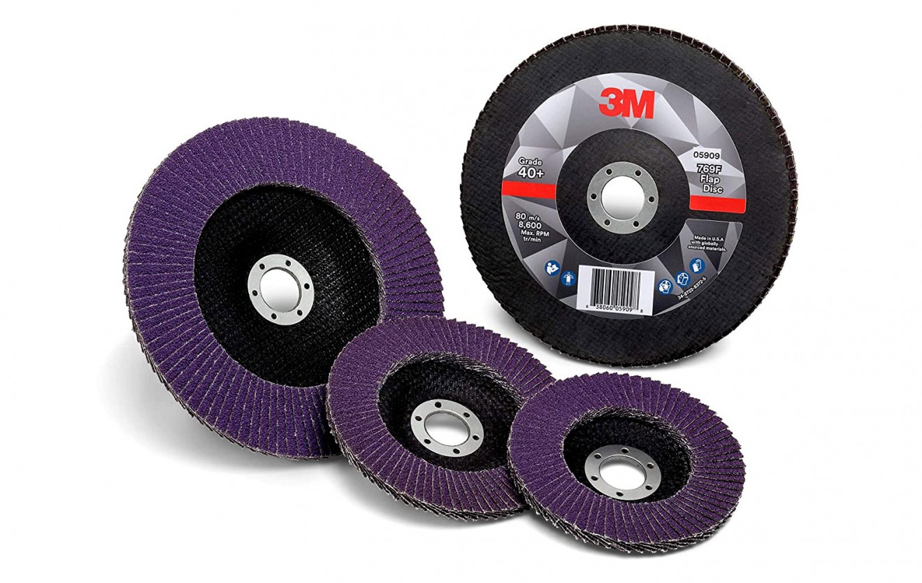 3M? Flap Disc 769F, 05908, T29, 4 1/2 in x 7/8 in, 80+