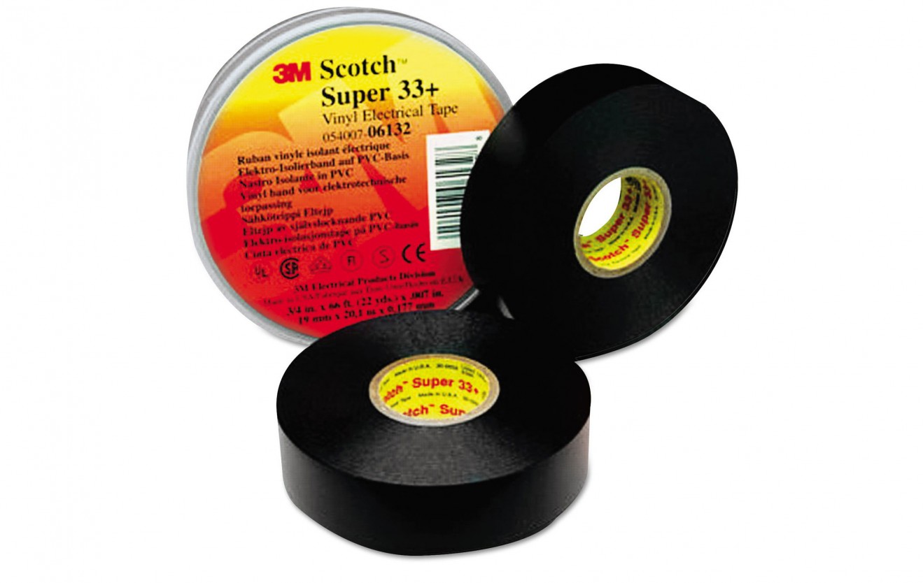 Scotch® Super 33+ Vinyl Electrical Tape, 3/4 in x 66 ft (19 mm x 20.1 m)