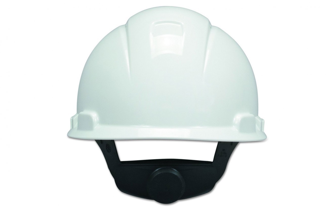 3M™ Hard Hat H-701V, Vented White 4-Point Ratchet Suspension with Uvicator