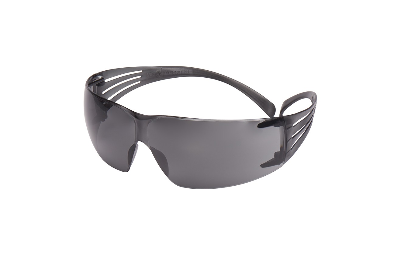 3M SecureFit 200 Safety Glasses, Anti-Scratch / Anti-Fog Plus, Grey Lens, SF202AFP