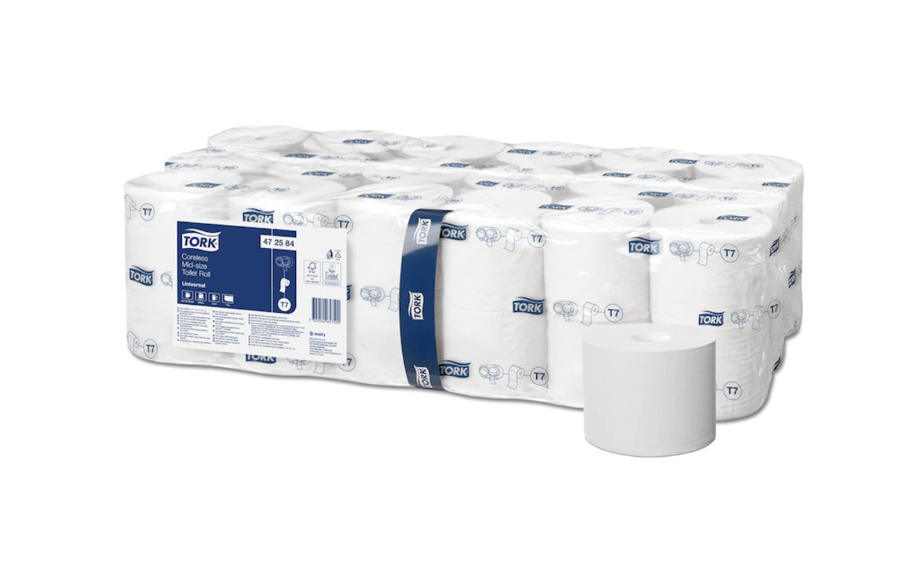 Tork Coreless Mid-Size Toilet Roll Universal - 1 Ply - 472584