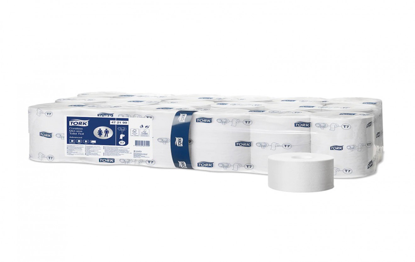 Tork Coreless Mid-Size Toilet Roll Advanced - 2 Ply - 472199