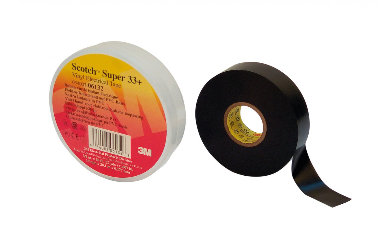 Scotch® Super 33+ Vinyl Electrical Tape, 3/4 in x 66 ft (19 mm x 20.1 m)