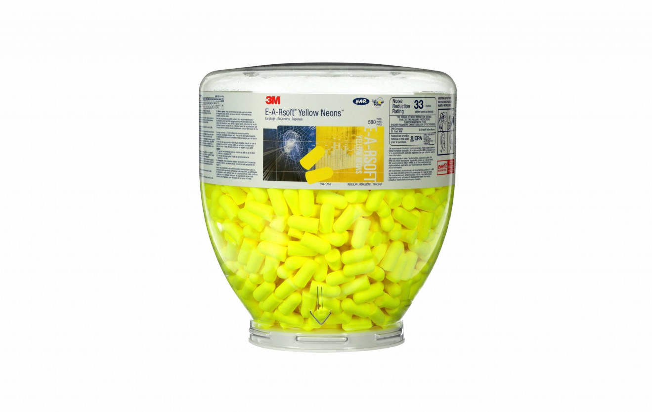 3M E-A-R SOFT YELLOW NEONS ONE TOUCH REFILL EARPLUG 391-1004, UNCORDED
