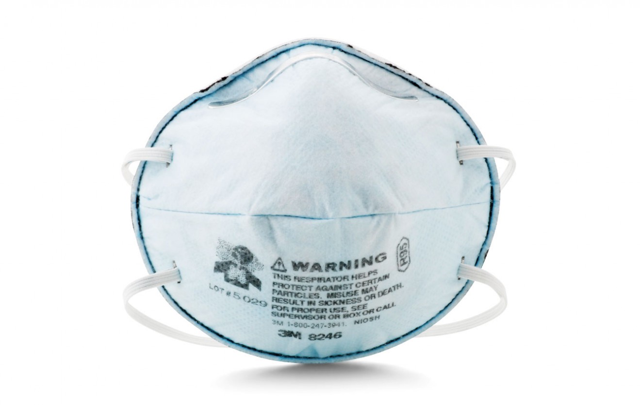 3M? Particulate Respirator 8246 with Nuisance Level Acid Gas Relief, R95 Respiratory Protection, 120