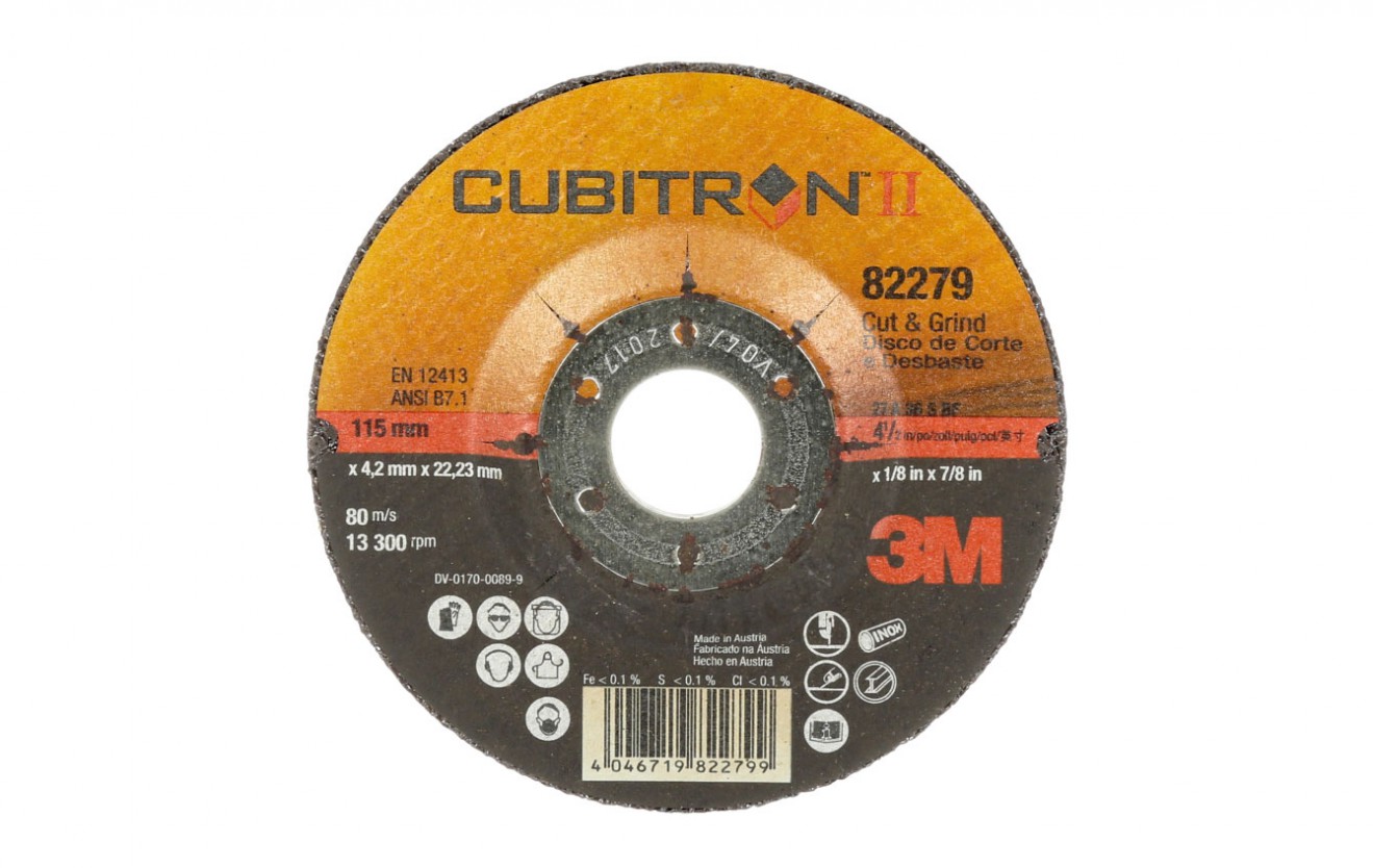 3M? Cubitron? II Cut and Grind Wheel, T27, 115 mm x 4.2 mm x 22.2 mm
